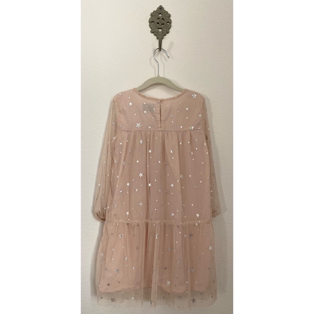 SOLD     Old Navy • Light Pink Silver Metallic Star Sheer Sleeves Long Dress - Picture 12 of 15
